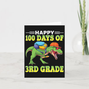 Dinosaur t Rex Lycklig 100 dagar av 3:e Klass 100: Kort
