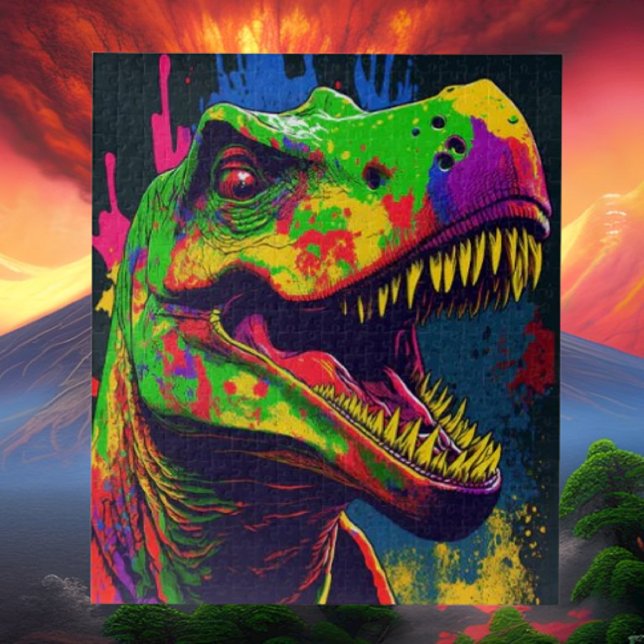 Dinosaur T Rex lycklig Poster (Bring your dream party to life with our selection of quality Dinosaur themed party supplies )