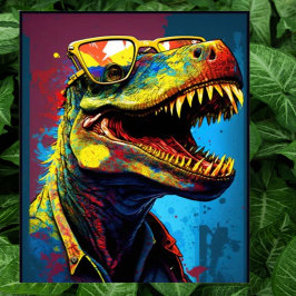 Dinosaur  T Rex Modern World Kids Poster