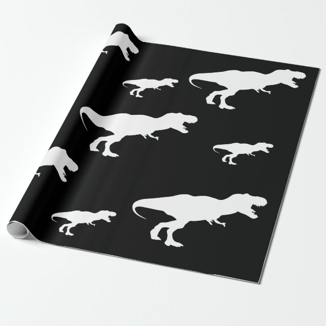 Dinosaur T Rex Mönster Presentpapper (Utrullad)