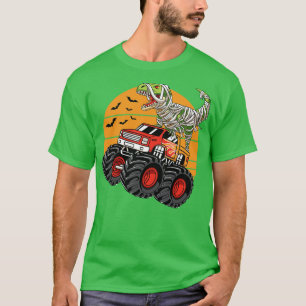 DInosaur T Rex Mummy Riding Monster Lastbil Hallow Shirt