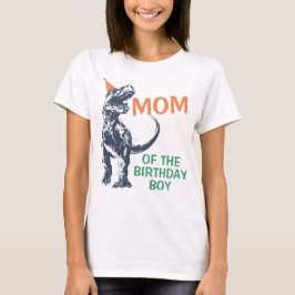 Dinosaur T-Rex Party Hat Mamma vid födelsedagspojk T Shirt
