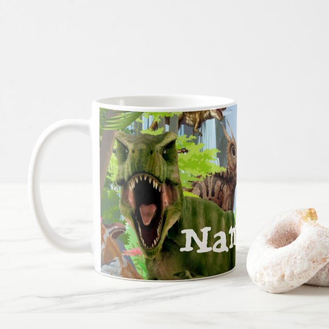 Dinosaur T Rex Personlig Coffee Mugg, Kopp (Med munk)