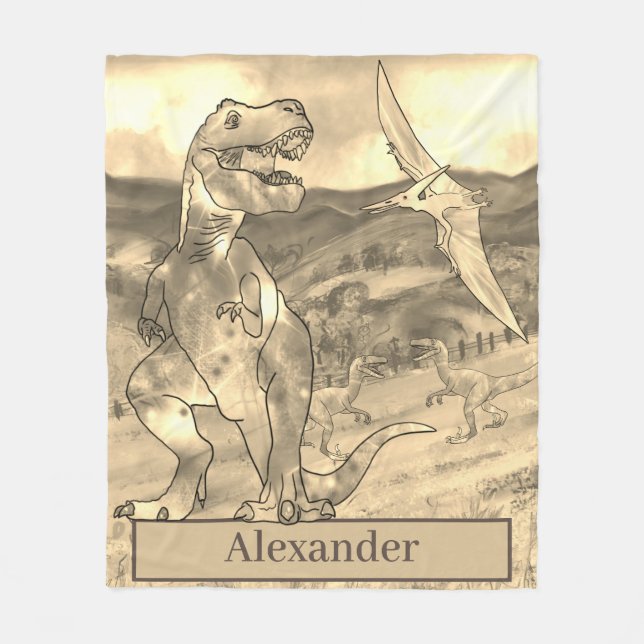 Dinosaur T Rex-Personliger  Fleecefilt (Framsidan)