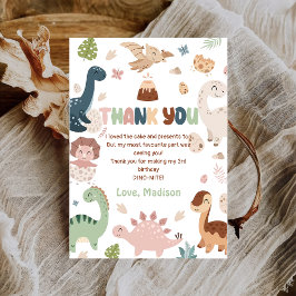 Dinosaur T-Rex Pojke Födelsedag Tack Kort