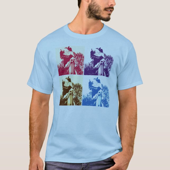 Dinosaur T-Rex Popkonst T Shirt (Framsida)