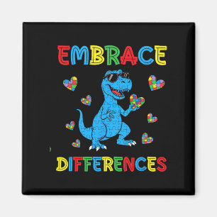 Dinosaur T-Rex Pussel Omfamna Skillnader Autism A Magnet