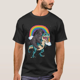 Dinosaur T Rex Rainbow Cloud Sparkles T Shirt