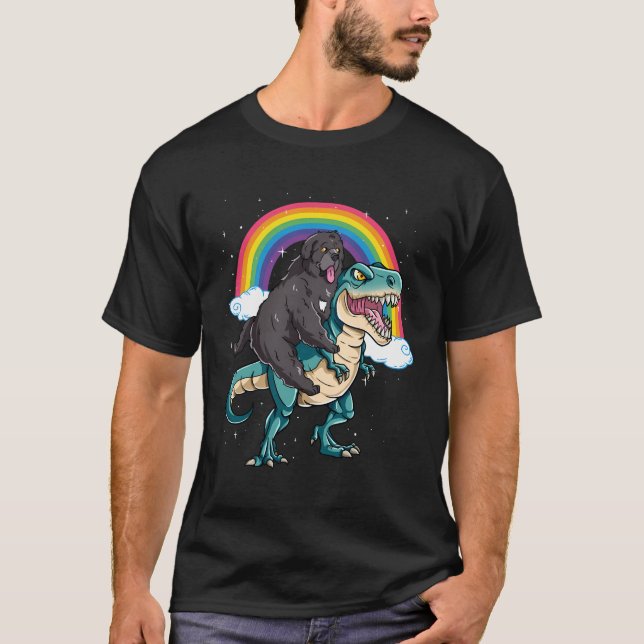 Dinosaur T Rex Rainbow Cloud Sparkles T Shirt (Framsida)