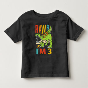 Dinosaur T Rex Rawr I är 3 för pojkar T Shirt