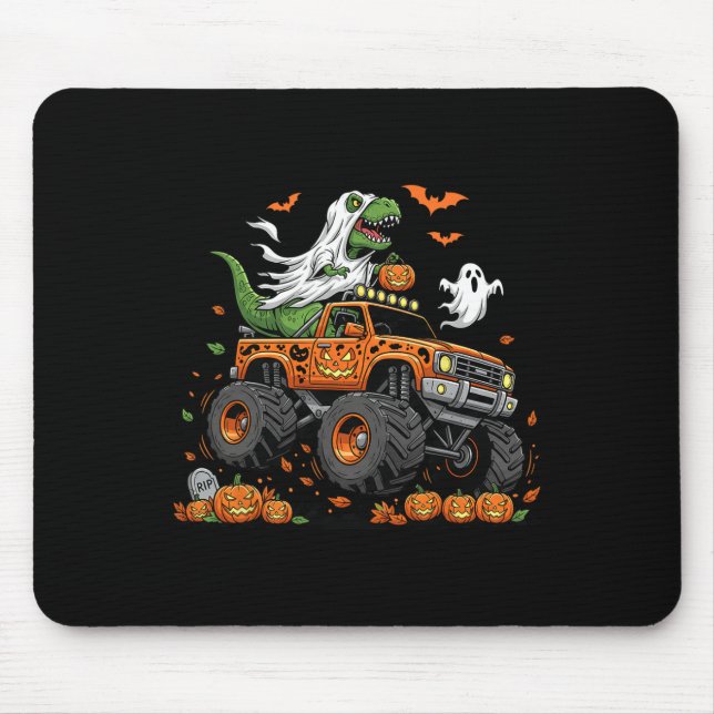 Dinosaur T-Rex Ridning Monster Truck Halloween Män Musmatta (Framsidan)