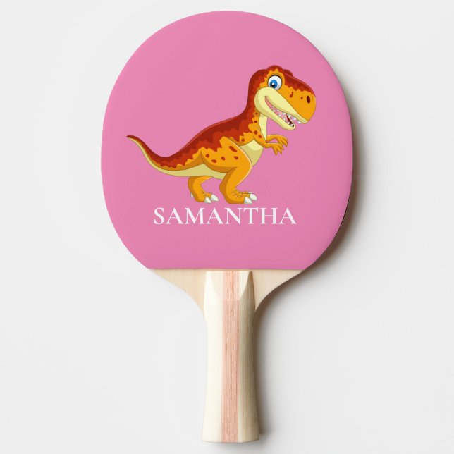 Dinosaur T Rex Rosa Girl Girl Pingisracket (Framsidan)