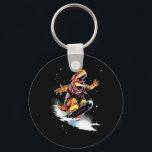 Dinosaur T-rex Snowboard Snowboard Snowboarder Win Nyckelring<br><div class="desc">Dinosaur T-rex Snowboard Snowboard Snowboarder Winter</div>