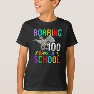 Dinosaur T-Rex som indelas i 100 dagar i skolan T Shirt