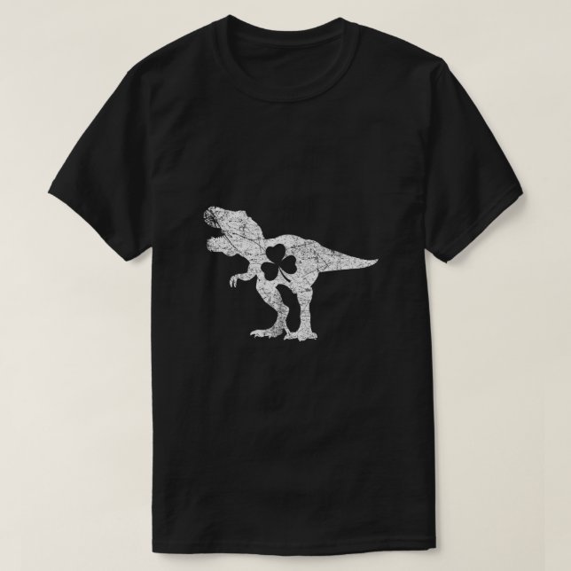 Dinosaur T Rex St patricks day Shamrock Vuxna Mana T Shirt (Design framsida)