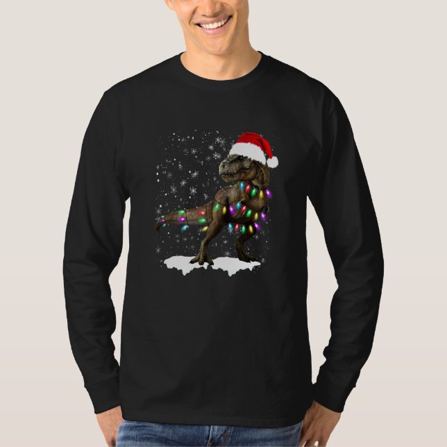 Dinosaur T Rex Träd Jul Tröja Xmas Husdjur Din (Framsida)