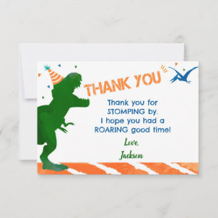 Dinosaur T-Rex Trex Födelsedagsfest Tacksamhetskor Inbjudningar