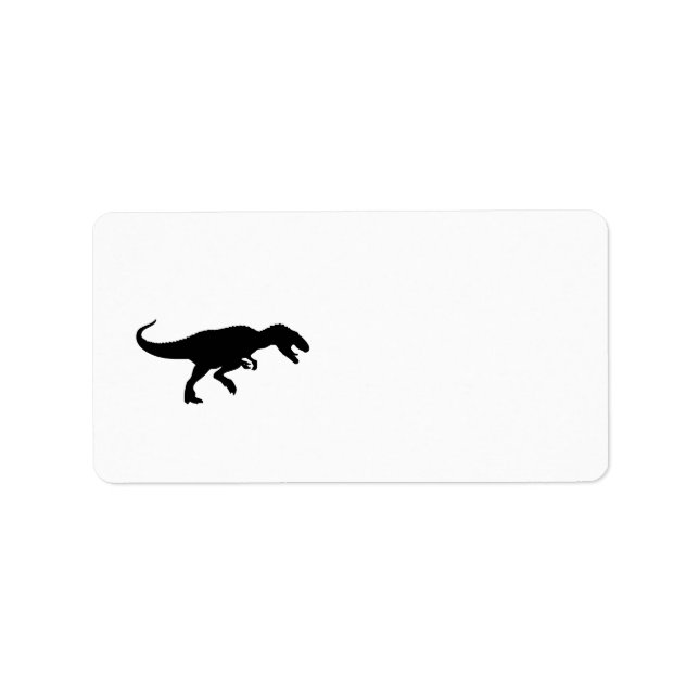 Dinosaur T-Rex Tyrannosaurus Rex Black Silhouette Adressetikett (Framsidan)