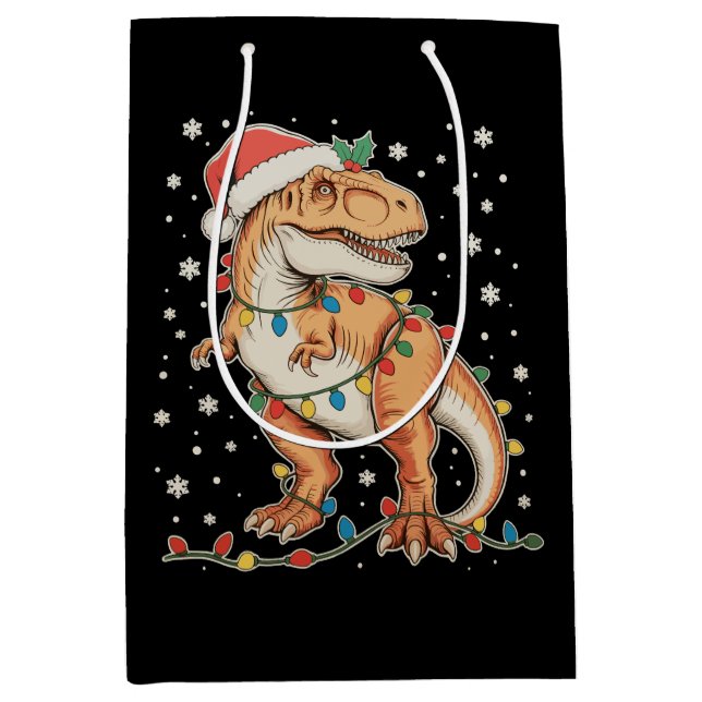 Dinosaur T Rex Xmas Dino Christmas Lights Holiday (Framsidan)