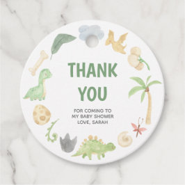 Dinosaur Tack Baby Shower Gender Neutral Gåvor Etiketter