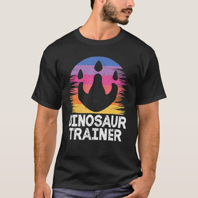 Dinosaur Tass Dino Trainer Halloween Costume Retro T Shirt (Framsida)