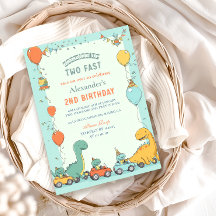 Dinosaur Tävling bil 2:a födelsedagen