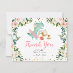 Dinosaur Tea Party Baby Shower Tack Kort