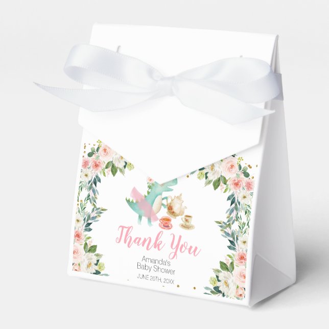 Dinosaur Tea Party Birthday Baby Shower-favoritrut Presentaskar (Framsidan Sidan)