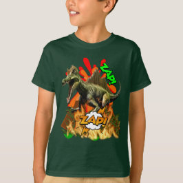 Dinosaur tecknad art vulcano zap förhistorisk kons t shirt