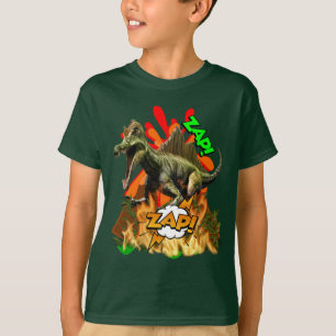 Dinosaur tecknad art vulcano zap förhistorisk kons t shirt