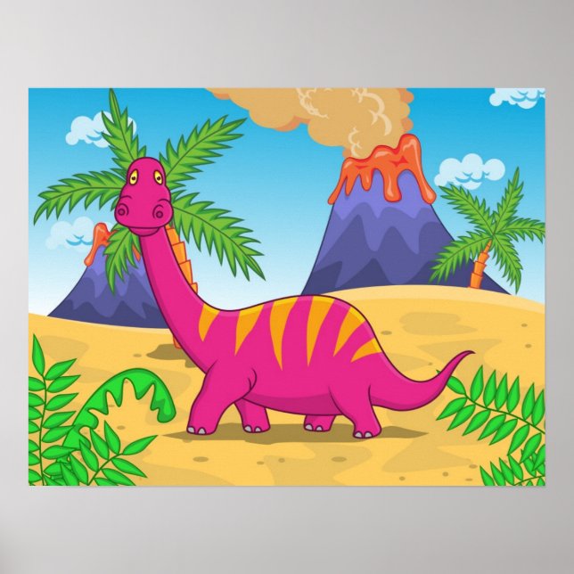 Dinosaur-tecknad Poster (Framsidan)