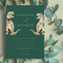 Dinosaur-tema Bröllop Grönt Inbjudningar