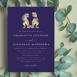 Dinosaur-tema Bröllop Marinblå Inbjudningar