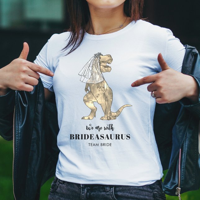 Dinosaur-tema Bröllop Möhippa  T Shirt (Dinosaur wedding bridesmaid t shirt funny Brideasaurus T-Rex Bride)