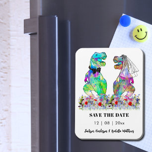 Dinosaur-tema Bröllop Roligt Spara Datum Magnet