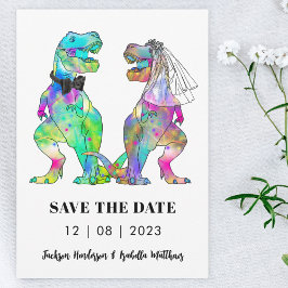 Dinosaur-tema Bröllop Spara Datumet