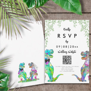 Dinosaur tema bröllop svar QR-kod
