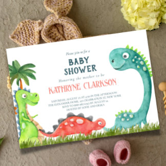 Dinosaur Tema-inbjudan om babydusch Inbjudningar