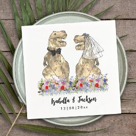 Dinosaur Tema Vildblomma Bröllop Pappersservett