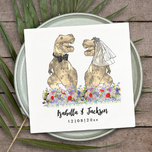 Dinosaur Tema Vildblomma Bröllop Pappersservett