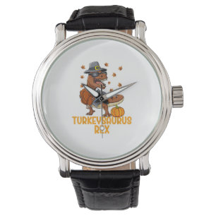 Dinosaur Thanksgiving Boys Turkey Saurus T rex Kid Armbandsur