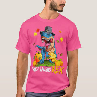 Dinosaur Thanksgiving Boys Turkey Saurus T rex Pil Shirt
