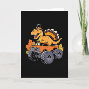 Dinosaur Thanksgiving Pojkar Barn Dino T Rex Monst Kort