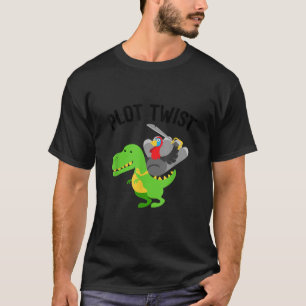 Dinosaur-thanksgiving Turkiet som kör på Dino Tyra T Shirt