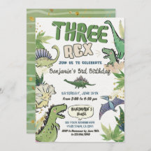 Dinosaur ThBäste Party 3:e födelsedagen, tre Rex