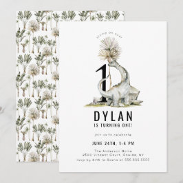 Dinosaur Theme 1a Birthday Party Inbjudningar