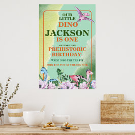 Dinosaur Theme 1a Birthday Poster