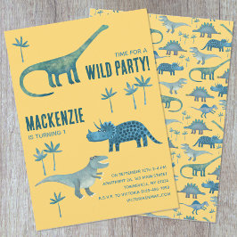 Dinosaur Theme Barns födelsedag Party Inbjudningar