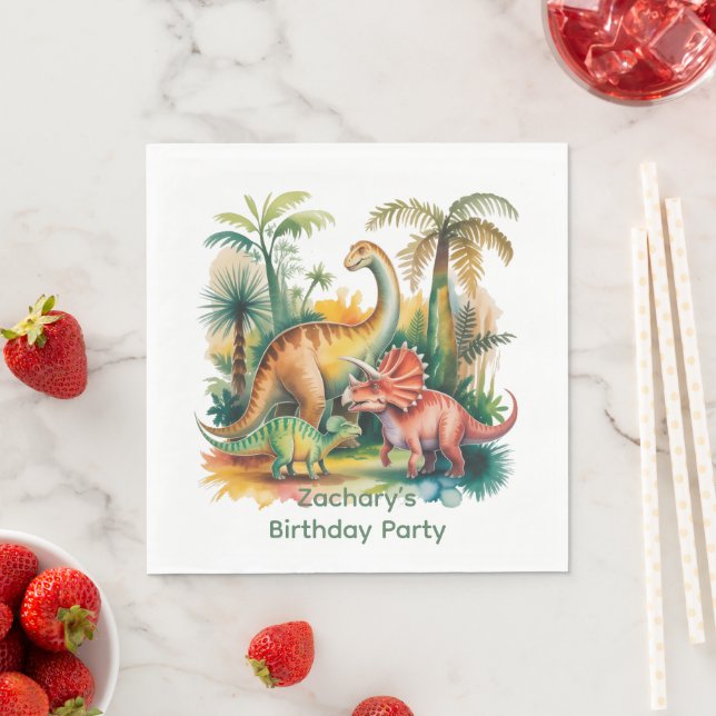 Dinosaur Theme Boy Birthday Party Pappersservett (Insitu)