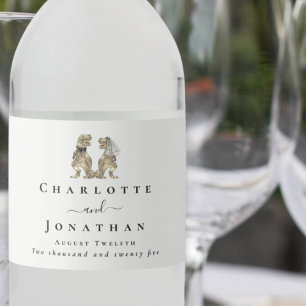 Dinosaur Theme Bröllop Anpassningsbar Vattenflaskor Etikett